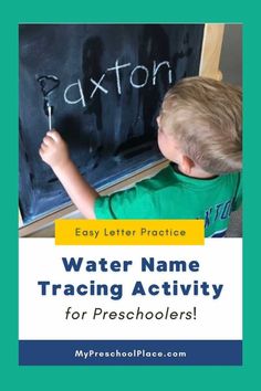 This is an easy, simple, and low prep activity that helps your toddlers and preschoolers practice the letters in their name as well as develop their fine motor skills. All you need is a small chalkboard, water, chalk, and some q-tips. Get all the details on the blog as well as ways to make it more challenging as your child improves. Check it out. Letter tracing activities // alphabet tracing letters // name recognition activities // name recognition activities eyfs // letter tracing preschool Letter Tracing Preschool, Name Recognition Activities, Letter Tracing Activities, Ella Name, Teaching Letter Recognition, Alphabet Letter Activities, Water Names, Tracing Activity, Name Recognition