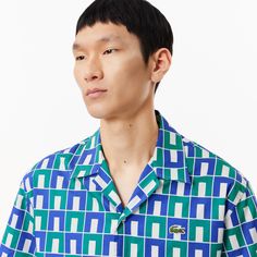 Enjoy 100% croco-style in this archive-inspired shirt, featuring a bold print designed by Lacoste logo creator Robert George. With genuine mother-of-pearl buttons for a chic, hip feel. Lacoste Logo, Logo Creator, Lacoste Sport, Lacoste Men, Men's Button Down Shirt, Short Sleeve Pattern, Us Man, Mother Of Pearl Buttons, 2024 Collection