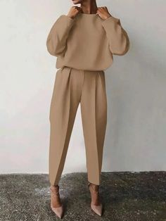 2023 Autumn Women's Suit Long Pants Keep Warm Suits Winter Lady Clothes
#ad Robes Glamour, Jumpsuit Casual, Beige Outfit, Elegante Casual, Pants Suit, Casual Suit, Looks Style, Long Sleeve Casual, Daily Fashion