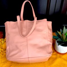 Brand New Italian Leather Tote ! This Is American Eagle Brand That Is All Leather ! It’s Big And Perfect For Traveling Or Just Fitting So Much Stuff In ! Eagle Brand, Soft Pink Color, Italian Leather, Leather Tote, Soft Pink, Pink Color, American Eagle Outfitters, American Eagle, Satchel