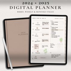 the digital planner is open and ready to be used for daily tasks or reminders