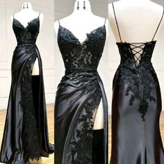 Prom Dress Lace, Dresses A Line, Gaun Fashion, V Neck Prom Dresses, Corset Dress Prom, Black Dress Prom, Black Prom