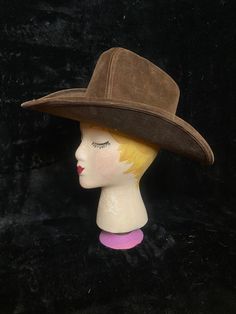 Lovely Stetson cowboy hat with woven band around the crown. Material feels like a short velour fabric. Great second hand condition Labeled as a size 6 3/4 - 6 7/8Measures about 21.5 inches in circumference Vintage Fitted Felt Hat For Ranch, Vintage Fitted Fedora For Ranch, Fitted Vintage Fedora For Ranch, Vintage Fitted Hat For Ranch, Fitted Vintage Hat For Ranch, Vintage Fitted Hat Bands For Rodeo, Vintage Fitted Felt Hat For Western-themed Events, Fitted Vintage Felt Hat For Western-themed Events, Retro Short Brim Hat For Western-themed Events