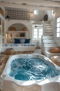 15 Modern Coastal Decor Ideas Your Home Needs | Aesthetic & Chic Coastal Decor Inspiration Aesthetic House Interiors Bedroom, Neutral Beach Aesthetic Home, Beach House With A Pool, Fun Rooms In Houses, My Future House, Inside House Design, Fun House Ideas, Aesthetic Beach House, Beachy Room