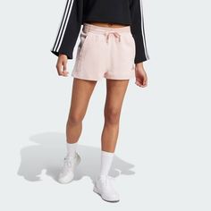 adidas ALL SZN French Terry Shorts - Pink | Women's Lifestyle | adidas US Casual Adidas Bottoms, Adidas Athleisure Bottoms, Adidas Cotton Athletic Shorts, Adidas Sporty Bottoms With Built-in Shorts, Sporty Adidas Bottoms With Relaxed Fit, Adidas Logo Cotton Athleisure Shorts, Athleisure Adidas Logo Cotton Shorts, Adidas Logo Cotton Athletic Shorts, Casual Adidas Activewear For Spring