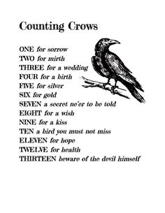 a poem written in black and white with a crow sitting on it's back