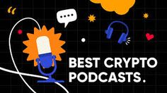 a microphone with the words best crypto podcasts on it