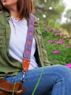 "Interchangeable straps for use with any type of bag. The idea of creation come from guitar straps. Mark a different style and create an original complement to your wardrobe. Our straps are the perfect complement to your favorite bag! Just click on one to add a vintage or Boho touch to any handbags! The adjustable length allows you to carry your bag casually on your shoulder or through your body. This handmade vintage handbag strap is incredibly comfortable and durable. Customize your handbag st Adjustable Multicolor Bag Strap For Everyday Use, Bohemian Rectangular Bag With Strap, Bohemian Bag Strap For Everyday Use, Bohemian Long Bag Strap For Travel, Brown Bohemian Bag Strap With Detachable Feature, Brown Bohemian Bag Strap With Detachable Strap, Bohemian Brown Bag Strap With Detachable Strap, Adjustable Bohemian Bag Strap For Travel, Bohemian Detachable Bag Strap For Travel