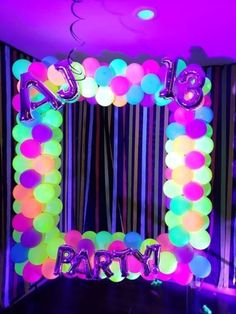 an image of a party entrance with balloons