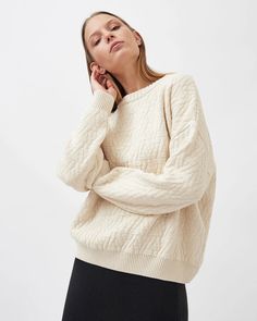 This oversized pullover features a unique structured surface with a wide, relaxed neckline, dropped shoulders, long sleeves and ribbed hems. The finely knitted organic cotton keeps it feeling comfortable and warm, but breathable and airy at the same time. Made in the EU. Plastic-free packaging. Knitted Triangle, Sustainable Womens Clothing, Oversize Pullover, Oversized Jumper, Oversized Pullover, Beautiful Outfits, Sustainable Fashion