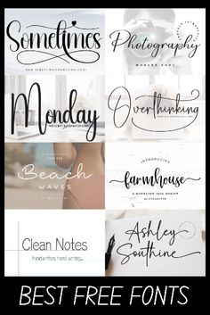 the best free font styles for any type of lettering, including calligraphy and handwriting