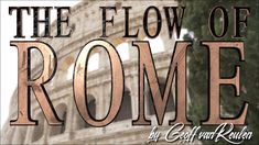 the flow of rome logo with an image of the colossion in the background