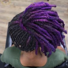 Purple Highlights on Locs Boxed Hair Color, Purple Tips, Lighter Hair