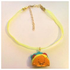 BURRITO & TACO LOVERS! Ain't this a DREAM?! <3 Impress your friends on Taco Tuesday with this Shopkins Taco / Burrito Choker necklace! Toy part is authentic Shopkins toy modified into a necklace. Its a CHOKER necklace so length is 38.5 cm. I only have one of these! If you want earrings to match the necklace check these out! <3 https://www.etsy.com/listing/716346452/shopkins-taco-burrito-earrings?ref=shop_home_active_3&frs=1 Cute Adjustable Yellow Necklaces, Cute Adjustable Yellow Necklace, Yellow Novelty Adjustable Jewelry, Adjustable Novelty Yellow Jewelry, Adjustable Yellow Novelty Jewelry, Quirky Yellow Jewelry Gift, Quirky Yellow Jewelry For Gift, Taco Burrito, Shopkins Toys