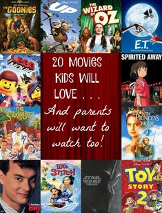 the movie poster for 20 movies kids will love and parents will want to watch too