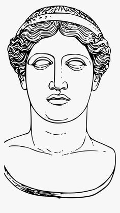 the head and shoulders of an ancient woman with curly hair, vintage line drawing or engraving