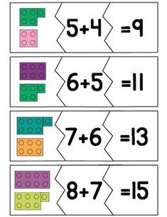 two rows of legos and one row of numbers with the same number on them