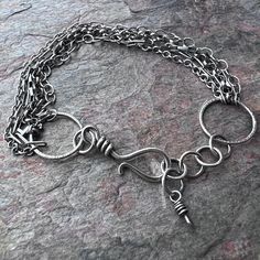 Multi Chain Bracelet, Color Reference, Silver Chains, Wire Work Jewelry, Jewelry Clasps, Moonstone Bracelet, Jewelry Techniques, Work Jewelry, Sterling Jewelry