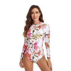 1. 82% Polyester. 18% Spandex2. UPF 50+ Sun Protective3.Flower Print4.Professional Surfing Design5. Removable PaddedFree ShippingGet mystery giftGet extra 10% off| $99+ SitewideNote:We recommend S=US 0-2. M=US 4-6. L=US 8-10. XL=US 10-12. XXL=US 14-16. Swimwear Long Sleeve, Swimwear Long, Water Yoga, One Piece Design, Rash Guard Swimwear, Lantern Sleeve Sweater, Sleeve Swimsuit, Rashguard Swimsuit, Sports Bra And Leggings