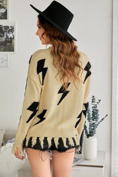 Flash Print Round Neck Sweater