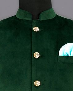 A cross-buttoned bandhgala Nehru Jacket is your best bet to announce yourself in a dapper appearance at premium marriages or ceremonies. Construct your own statement with these modern and sharp avatars of the royal menswear staple and complete your outfit to rule the ceremonies. In addition to being constructed from Imported Superior Fabrics, French crown Nehru Jackets are built with top quality components and thoughtful construction. 100% Recycled Polyester Fabric. Nehru Jacket Features: Semi P Phthalo Green, Nehru Jacket, Nehru Jackets, Recycled Polyester Fabric, Outfit Style, Mandarin Collar, Custom Fit, Polyester Fabric, Crown