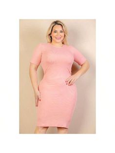 Elevate your wardrobe with our Plus Size Ribbed Short Sleeve Bodycon Midi Dress. Crafted from soft and lightweight, high-stretch rib knit fabric, this dress offers both comfort and style for various occasions.Key Features:- Fabric: Soft and lightweight high-stretch rib knit
- Fit: Plus size bodycon fit with short sleeves for a chic look
- Color Options: Available in classic black, navy blue, and burgundy
- Sizes: Available in sizes 1X to 3X
- Design: Features a flattering midi length and ribbed Solid Ribbed Mini Bodycon Dress, Casual Solid Ribbed Bodycon Dress, Ribbed Stretch Bodycon Dress For Spring, Spring Ribbed Stretch Bodycon Dress, Ribbed Stretch Dresses, Ribbed Stretch Mini Dress, Knee-length, Ribbed Knee-length Bodycon Dress For Spring, Ribbed Stretch Knee-length Mini Dress, Knee-length Ribbed Stretch Mini Dress