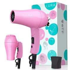 PRICES MAY VARY. POWERFUL PERFORMANCE - The 1200W kids blow dryer motor generates a strong and steady stream of air for deliver salon-quality results with powerful motors that dry your hair quickly and efficiently. TRAVEL HAIR DRYER - This mini hairdryer equipped with powerful DC motor, 2 Speed Settings (HIGH OFF LOW)for all hair types to efficient drying power. This blowdryers for hair is safer and faster dry your hair than traditional dryers with low noise. COMPACT AND PORTABLE - This is foldable handle kids hair dryer, lightweight and easy to handle, mini and lightweight hair dryer is easy to store and take with you on-the-go,small hairdryer making them perfect for everyday use or travel. CONVENIENT FEATURES - The removable filter makes it easy to keep your small blow dryer clean, while Travel Blow Dryer, Hair Dryer Reviews, Compact Hair Dryer, Portable Hair Dryer, Travel Hair Dryer, Travel Hair, Fun Shots, Blow Dryer, Kids Hair