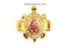 22 Karat Gold 'Tortoise' Ring For Men with Cz & Color Stones - 235-GR6275 - in 7.850 Grams for USD $669.99. 
Made in India by Totaram Jewelers Online this product is in Gold - 22 Karat BIS Hallmark 916 KDM Gold  & is an excellent gift for Adult - Men. Ships fully insured with secured guaranteed delivery for free with your order over $250 from New Jersey USA & comes with 30 days exchange policy. Tortoise Rings For Men, Tortoise Ring, 22k Gold Ring, Fancy Jewellery Designs, Color Stones, Fancy Jewellery, Gold Work, Ring For Men, Bridal Gold Jewellery