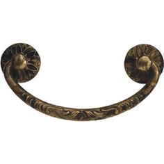 an antique brass door handle with flowers on it