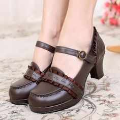 Steampunk Shoes, Steampunk Boots, Steampunk Woman, Sport Slippers, Elf Shoes, Lace Heels, Shoes Vintage, Brown Shoes, Sweet Lolita