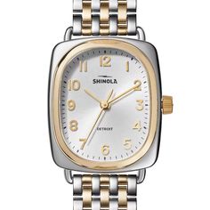 Shinola Bixby 29 x 34mm Women's Two-tone Steel Watch S0120250993 Shinola Watches Women, Timeless Rectangular Everyday Watch, Timeless Rectangular Watch For Everyday Use, Rectangular Quartz Watches For Everyday Use, Rectangular Analog Watches For Everyday Use, Classic Watches With Rectangular Metal Dial, Timeless Everyday Watch With Rectangular Dial, Classic Rectangular Metal Dial Watch, Classic Rectangular Dial Watch For Everyday Use