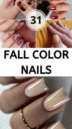 Cute Fall Nail Colors, Fall Color Nails, Nails For Autumn, Fall Almond Nails, Dark Nail Designs, Trendy Manicure, Ombre Gel Nails, Glitter Tip Nails, Fall Ombre