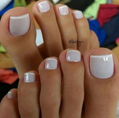 French Pedicure, Toe Nail Color, Pretty Toe Nails, Cute Toe Nails, Summer Toe Nails, Pedicure Designs, Toe Nail Designs, Toe Nail Art, Nail Arts