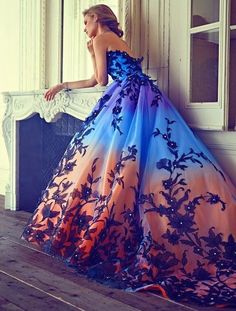 Purple Wedding Dress Plus Size, Extraordinary Dresses, Beautiful Dresses Princesses, Orange Long Dresses, Colorful Prom Dresses, Yumi Katsura, Princess Ball Gowns