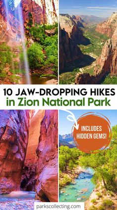 the national park in arizona with text overlay that reads 10 jaw dropping hikes