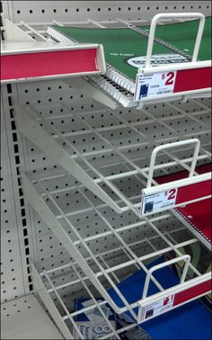 the shelves are empty and ready to be used