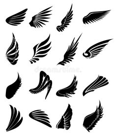 a set of black and white wings on a white background stock photo 389782