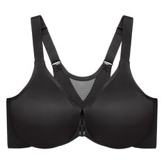 Get the seamless look you want and the back support you need with this underwire bra. Featuring soft seamless cups and back support panels, this bra smooths things out while giving your posture an added boost. It's everything you want from your everyday bra. Black Full Coverage Bra With Padded Cups, Full Coverage Black Bra With Medium Bust Support, Supportive Padded Full Coverage Bra, Black Full Coverage Bra With Medium Bust Support, Black Full Coverage Padded Bra, Black Underwire Nursing Bra With Medium Bust Support, Black Full Cup Bra With Medium Bust Support, Full Coverage Sports Bra With Medium Bust Support, Black Underwire Sports Bra With Padded Cups