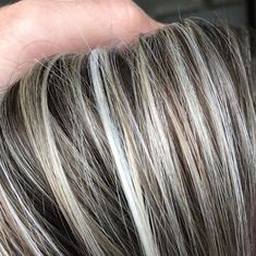 When you don’t even need to tone because @wellahairusa Blondor is life 🙌🏼 By CEO Founder... Brown Hair Turning Gray, Med Hairstyles, Hair Turning Gray, Hide Gray Hair, White And Gray Hair, Two Tone Hair Color Ideas, Two Tone Hair Color, Grey Transition, Grey Blending