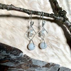 Herkimer Diamond, White Jade, Howlite, Crown Geo Earrings - Studio Selyn Modern Adjustable Wedding Earrings, Spirituality Affirmations, White Jade, Herkimer Diamond, Consciousness, Diamond White, Chakra, Jade, Spirituality