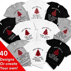 10 christmas tree shirts with the words merry to everyone for their own design on them