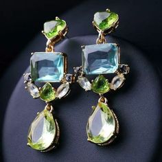 These Dangles Are So Full Of Classic Elegance With Modern Appeal. They Are A Two Tone Green In Color. They’re Lightweight And Versatile. Add Posh Style To Your Wardrobe. They Are Plated Silver Measuring Approximately Two Inches In Length. Enjoy While They Last. Green Drop Crystal Earrings For Party, Blue Drop Crystal Earrings For Party, Betsey Johnson Earrings, Posh Style, Betsey Johnson Jewelry, Girl Stuff, Classic Elegance, Betsey Johnson, Two Tone