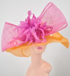 "100% Sinamay, light and comfortable *Wide brim measure Appr 7-8\" brim *The crown is decorated with feather flower. Very beautiful!! *Head girth is 23\",adjustable string inside can give you the best fit. *Great for Kentucky Derby, Church, Wedding, Tea Party or other special event If you need some colors feathers to match your dress, please feel free to contact me." Summer Ostrich Feather Mini Hats For Races, Summer Races Mini Hat With Ostrich Feathers, Summer Mini Hats With Ostrich Feathers For Races, Kentucky Derby Mini Hat With Feather Trim, Spring Race Mini Hats With Ostrich Feathers, Summer Race Day Mini Hats With Ostrich Feathers, Spring Party Hat With Ostrich Feathers, Spring Top Hat With Feather Trim, Summer Party Hat With Feather Trim