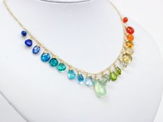 THE JEWELRY IS SHIPPED via DHL EXPRESS (2-5 days delivery door to door). THE DHL SHIPPING COST IS INCLUDED IN THE PRICE. The Candy Necklace - Rainbow Multi Gemstone Necklace in Gold Filled, Precious Drop Necklace ► Measurements / Details: - Necklace Length: Made to order - Clasp: Secure Artisan Clasp (possible to change to a regular 9mm Lobster Clasp, just please leave a note during the checkout or write me) - Gold: High quality 14K Gold Filled - Silver: High quality Sterling Silver ► Gemstones: Multicolor Gemstone Pendant Necklace, Colorful Gemstone Necklaces For Gifts, Colorful Gemstone Beads Jewelry For Gift, Multicolor Gemstone Accent Fine Jewelry Necklaces, Colorful Multi-stone Jewelry Gift, Rainbow Gemstone Accented Jewelry For Anniversary, Multicolor Gemstone Accents Fine Necklace, Multicolor Gemstone Pendant With Accents, Unique Multicolor Gemstone Necklaces