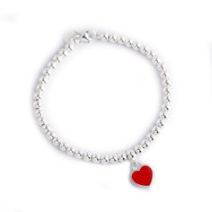 Fashion Element: Love Heart/Heart Shape Style: Sweet Red Heart Charm Bracelet For Friendship, Red Heart Charm Jewelry For Friendship, Red Heart Bracelets For Friendship, Red Heart-shaped Bracelets For Valentine's Day, Red Heart-shaped Bracelets For Mother's Day, Red Heart Beads Charm Bracelet For Gift, Red Charm Bracelet With Heart Beads For Gift, Valentine's Day Friendship Heart Bracelet, Silver Heart-shaped Friendship Beaded Bracelets