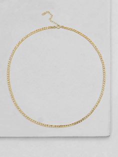 "Dainty Cuban link necklace intended for layering or just a little hint of hold on the neck. Gold Filled curb chain links measure 4.5mm. All lengths come with an additional 2\" extender. Please read my shop policies to learn more about the composition and proper care for each item purchased. Listing is for one Necklace. Images are meant to show you how the necklace fits/looks on the body. All other jewelry in images are available in my shop or my website. **Although I strongly encourage sharing Minimalist Gold Link Chain Necklace, Yellow Gold Link Chain Necklace With Clavicle Chain, Gold-tone Link Necklace With Curb Chain, Gold-tone Curb Chain Necklace, Minimalist Gold Necklace With Curb Chain, Gold-tone Curb Chain Link Necklace, Gold Minimalist Necklace With Curb Chain, Gold Cuban Link Necklace Minimalist Style, Minimalist Gold Cuban Link Necklace