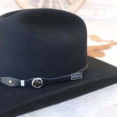 The Larry Mahan 3X Oplin Black Wool Cowboy Hat is a classic cattleman hat with a 3 3/4" brim, crafted from premium wool for durability. Brim - 3 3/4" Crown 4 1/2" Black Premium 3x Wool Proudly Made In The U.S.A. Comfort Sweatband Classic Hats For Western-themed Events, One Size Fits Most, Classic Hat For Western-themed Events, Black Flat Bill Hat For Ranch, Classic Black Adjustable Fedora, Black Western Hat Bands With Flat Bill, Classic Top Hat With Flat Bill For Rodeo, Classic Flat Bill Top Hat For Western-themed Events, Black Adjustable Western Felt Hat, Adjustable Black Western Felt Hat