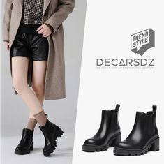 Decarsdz Women's Chunky Platform Boots! Fabric Type: Pu Sole Material: Rubber Closure Type: Slip-On About This Item [Fashion]The Women's Chunky Platform Boots Are A Stylish And Versatile Addition To Any Wardrobe. With Their Ankle Height And Platform Design, These Boots Effortlessly Combine Fashion And Comfort For Women On The Go. [Material]Crafted With Fashion Suede And Leather Materials, These Boots Are Durable And Suitable For Different Weather Conditions. You Can Rely On Them To Keep Your Fee Trendy High Heel Chelsea Boots For Winter, Trendy High Heeled Chelsea Boots For Winter, Trendy Chelsea Boots For Winter Workwear, Chic Black Chelsea Boots For Winter, Edgy Looks, Platform Boots Chunky, Chunky Platform, Platform Ankle Boots, Platform Boots