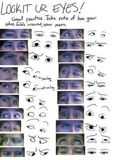 an image of eyes with different expressions and words above them that say, look it up eyes