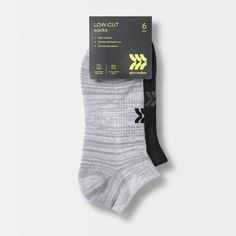 Why we're ALL IN: With a moisture-wicking design made with ventilating mesh, these low-cut athletic socks help keep your feet cool and comfy during a range of athletic activities. The socks are thoughtfully created with arch support as well as zone cushioning on areas of the feet that need it the most, and smooth toe seams, a reinforced heel and toe, and Y-heel stitching complete the comfortable fit. Plus, the solid black and gray colors and low-cut design allow the rest of your athleisure look Casual Moisture-wicking Socks For Workout, Casual Moisture-wicking Workout Socks, Go-dry Comfortable Gym Socks, Comfortable Moisture-wicking Gym Socks, Casual Moisture-wicking Comfortable Socks, Comfortable Go-dry Socks For Gym, Casual Sports Socks With Go-dry Technology, Casual Fade-resistant Training Socks, Casual Go-dry Sports Socks